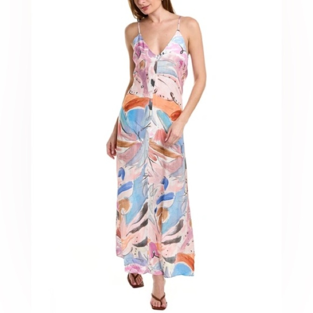 NEW Ted Baker Lizybet v neck strappy Maxi Dress In Multi nwt size 2 US size 6